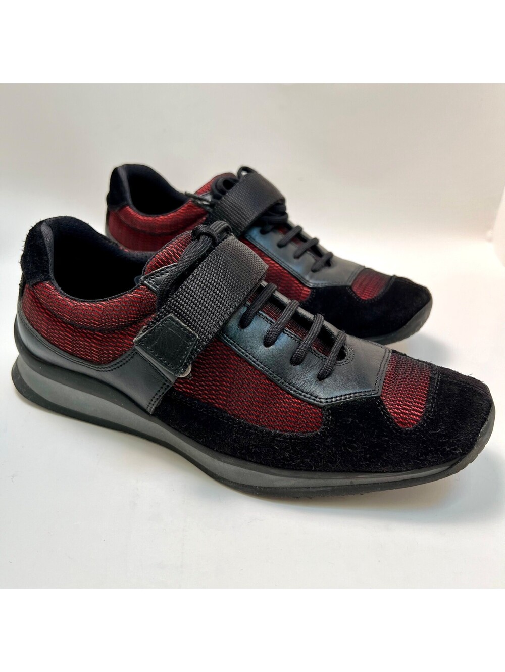 Vintage PRADA Calzature Donna Suede & Mesh Sneakers Size 8.5 / 38.5